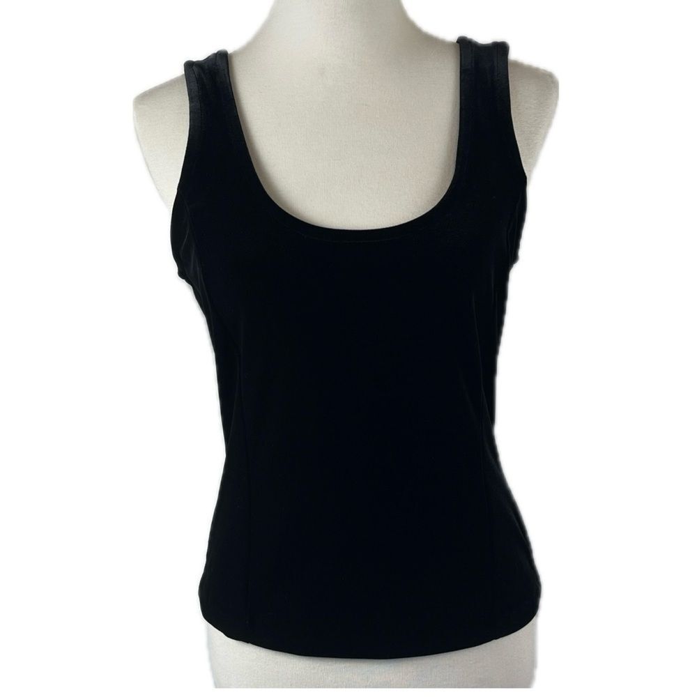 Black Faux Corset Whimsigoth Stretch Velvet Top No Size Tag M EST Y2K Coquette